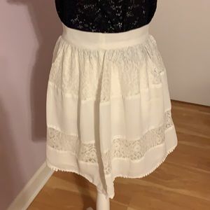 Bebe White lace skirt